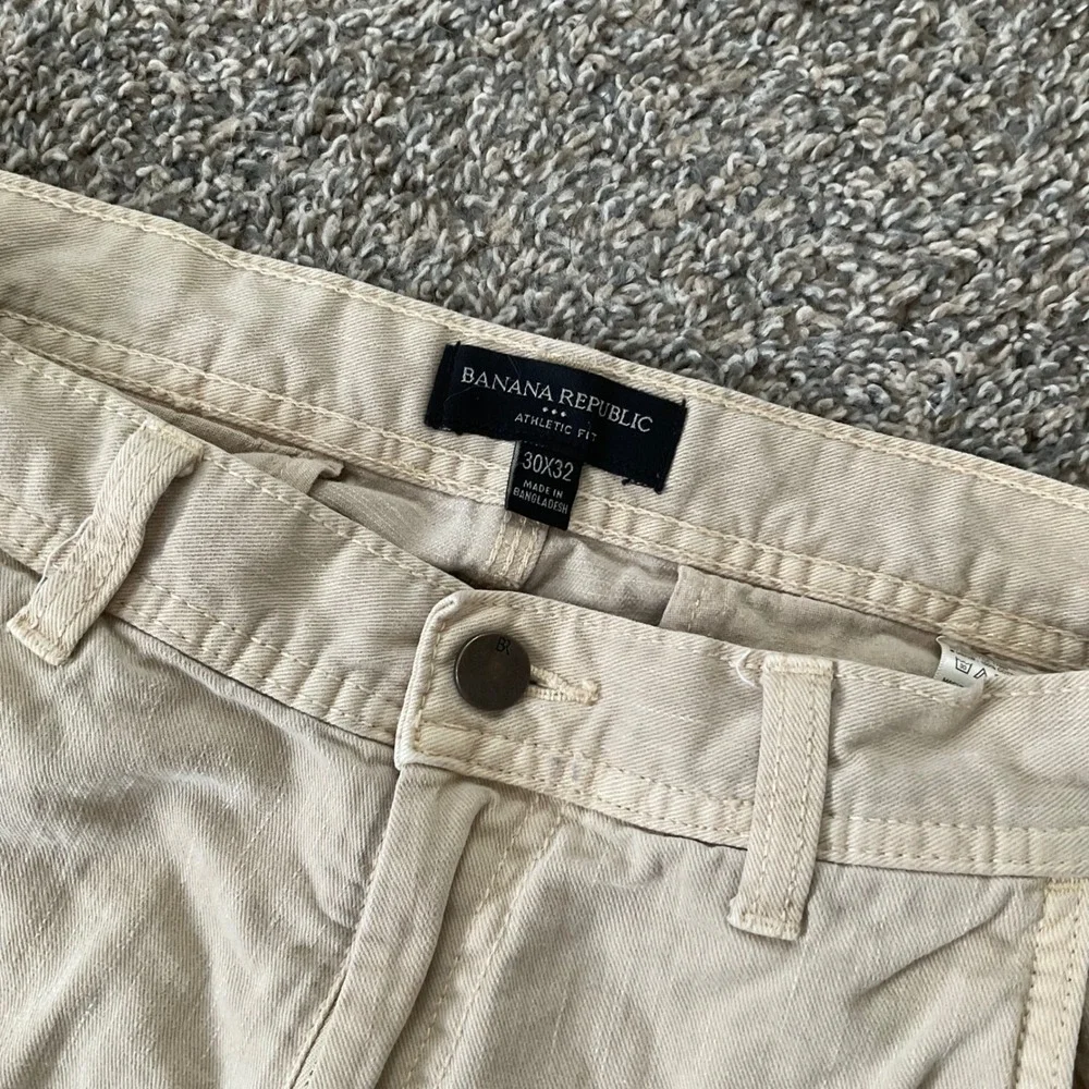 Banana Republic Athletic Fit Surplus Pants Mens 30x32 Light Tundra Khaki Cotton